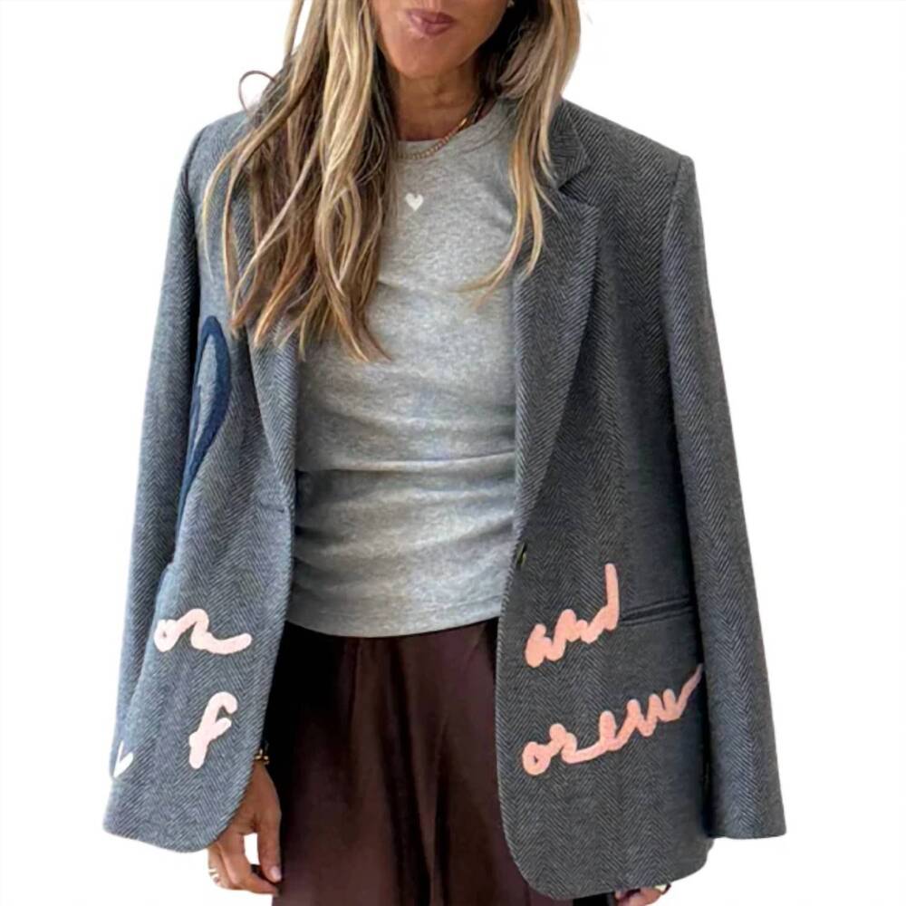 NEW KERRI ROSENTHAL workday on and on forever blazer in steel blue